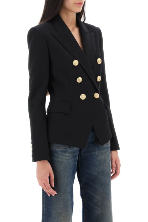 Coats & Jackets for Women Balmain Double-breasted Virgin Wool Jacket