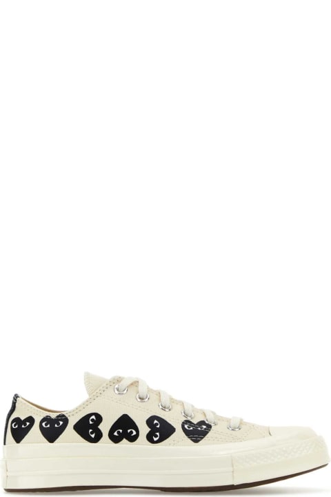 Comme des Garçons Play Sneakers for Women Comme des Garçons Play Ivory Canvas Comme Des Garã§ons X Converse Sneakers