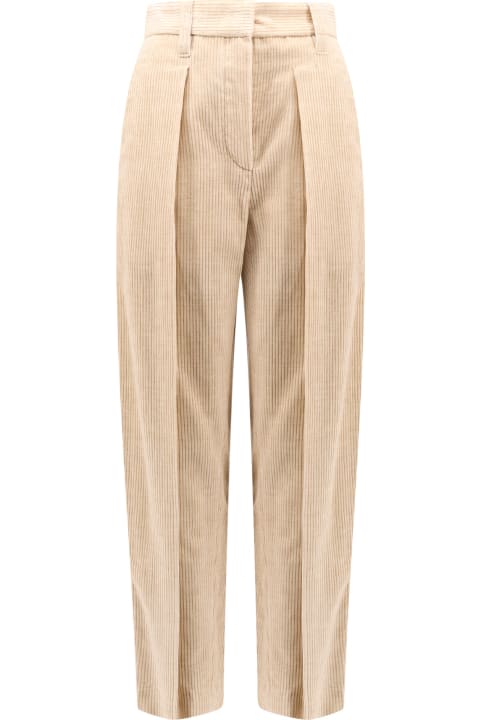 Brunello Cucinelli Pants & Shorts for Women Brunello Cucinelli Beige Cotton Pants