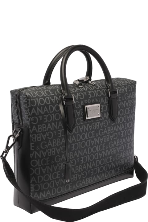 Dolce & Gabbana Luggage for Women Dolce & Gabbana All Over Logo Briefcase
