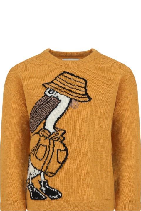 Yellow Sweater For Boy With Pelican