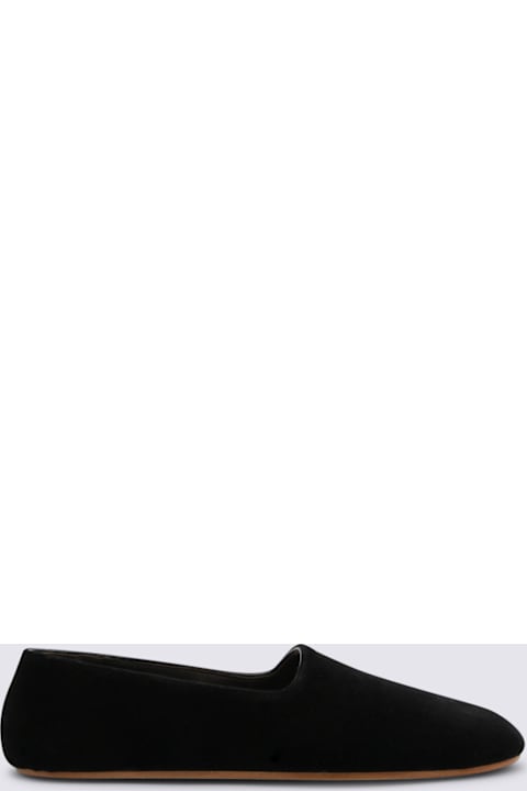 The Row Black Leather Ponti Flats