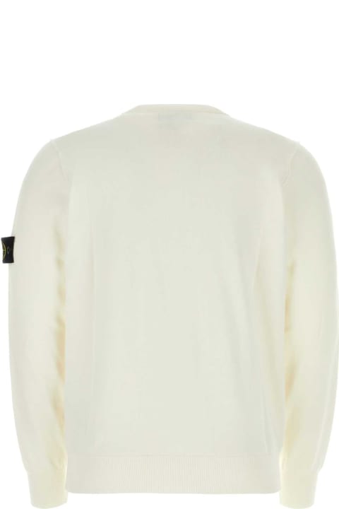 Stone Island Clothing for Men Stone Island White Cotton Sweater