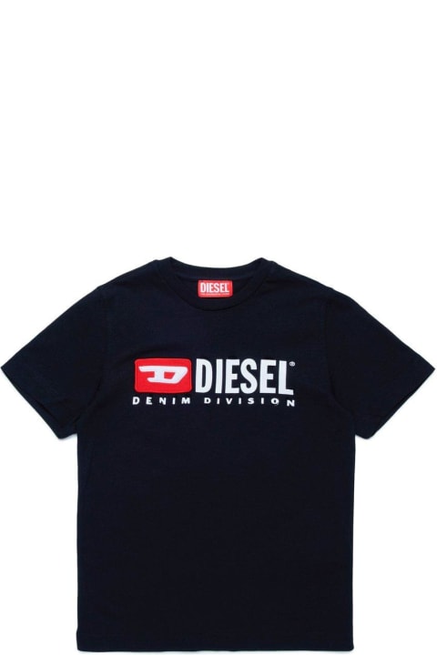 Diesel for Kids Diesel Tinydivstroyed Distressed-effect Crewneck T-shirt