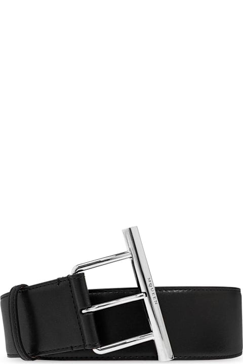 Alexander McQueen Accessories for Women Alexander McQueen T-bar Buckled Logo Engraved Belt