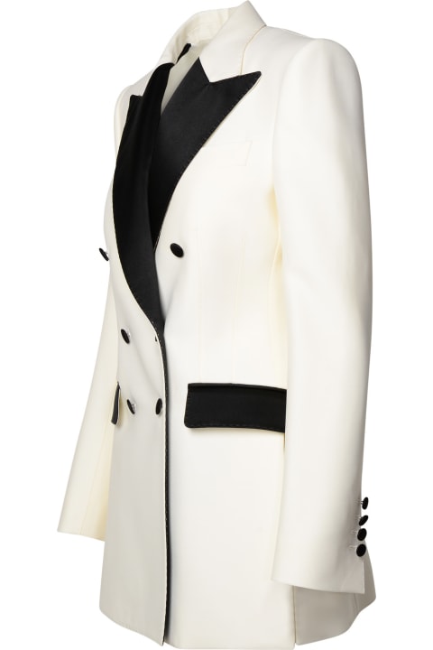 ウィメンズ Dolce & Gabbanaのコート＆ジャケット Dolce & Gabbana White Wool Blend Blazer