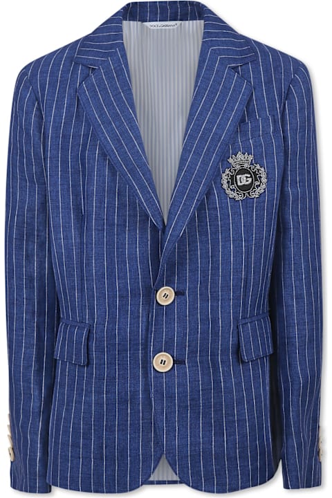 Homeware Dolce 
Gabbana Blue Jacket For Boy With Dg Monogram