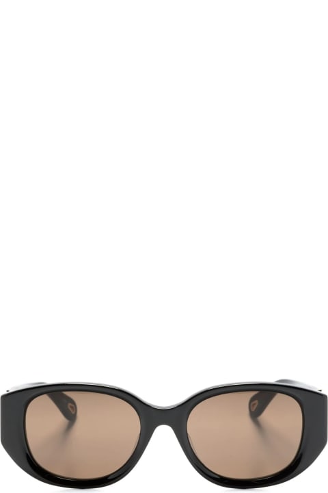Eyewear for Women Chloé Black Oval-frame Sunglasses