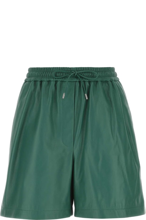 Loewe Pants & Shorts for Women Loewe Bottle Green Nappa Leather Shorts
