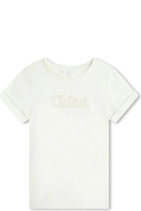 Chloé Topwear for Girls Chloé Chloè Kids T-shirts And Polos White