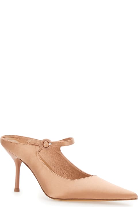 Jeffrey Campbell Shoes for Women Jeffrey Campbell 'tiyera' Beige Mules With High Stiletto Heel And Buckle Closure In Leather Woman