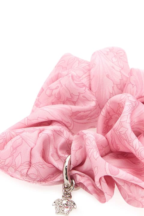 Versace Accessories for Women Versace Pink Satin Scrunchie