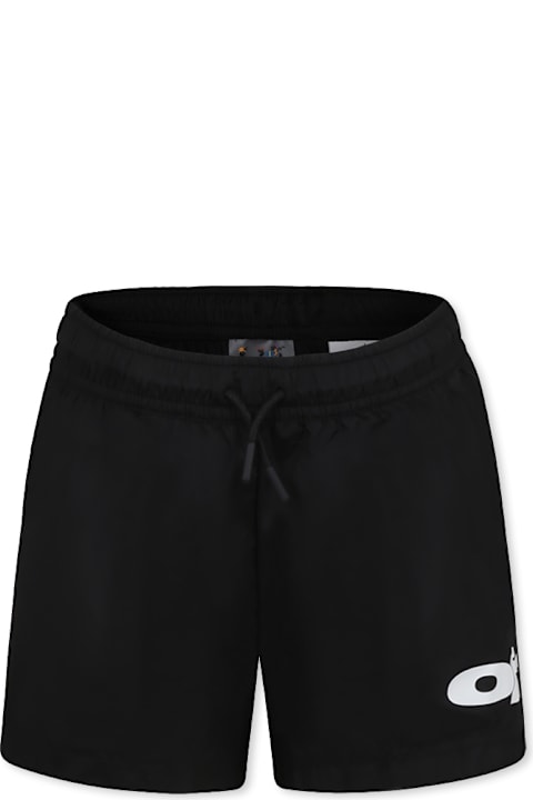 Off-White Swimwear for Boys Off-White Black Swim Shorts For Boy With Logo