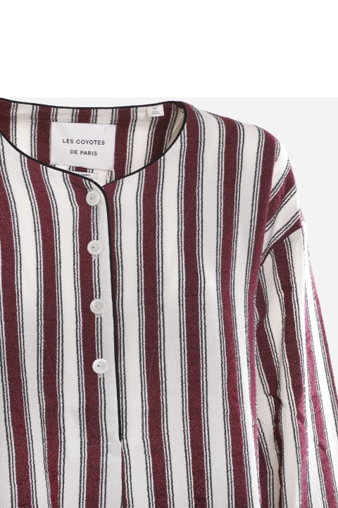 Cotton Blend Shirt With All-over Striped Pattern
