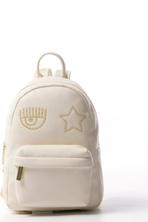 Backpacks for Women Chiara Ferragni Eyelike Studded Zipped Backpack