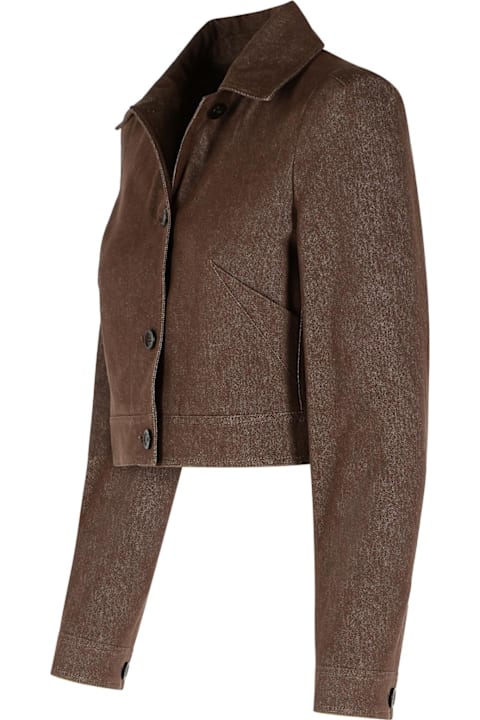 Max Mara for Women Max Mara 'carpa' Brown Cotton Blazer