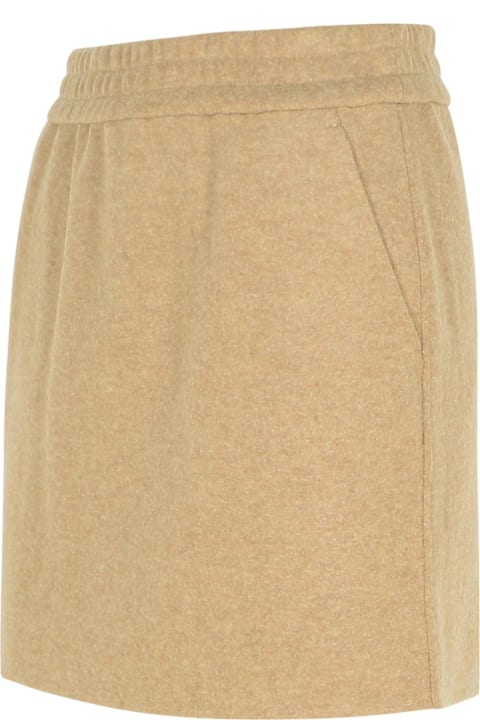 تنورات لـ السيدات Max Mara 'onagro' Brown Cashmere Blend Skirt