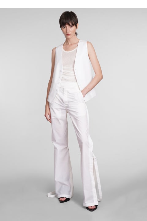 Ann Demeulemeester for Women Ann Demeulemeester Pants In White Cotton And Silk