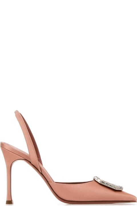 Amina Muaddi for Men Amina Muaddi Pink Satin Camelia Pumps
