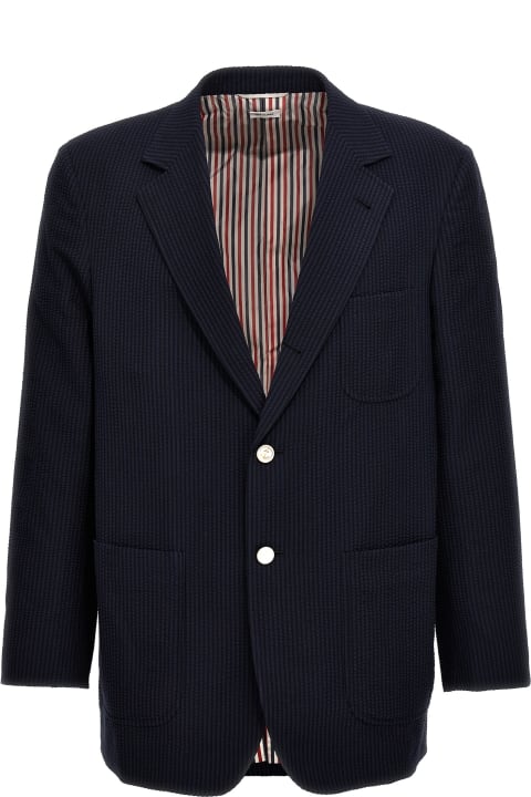 Thom Browne Coats & Jackets for Men Thom Browne Single-breasted Seersucker Blazer