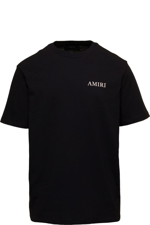 'puff' Black T-shirt With Logo In Cotton Man Amiri