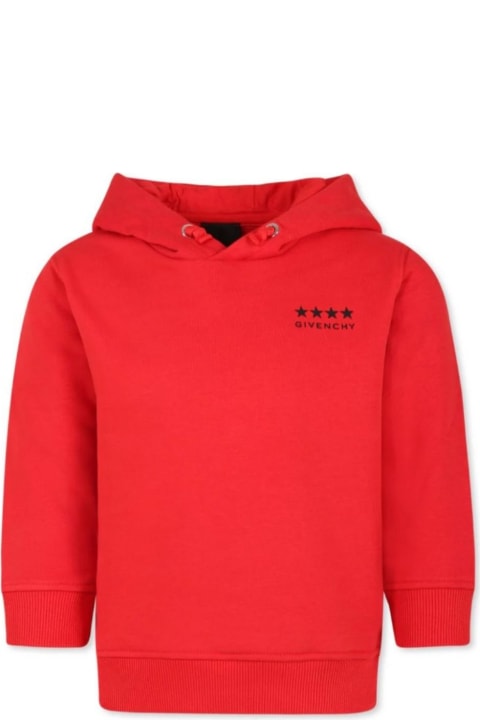 Sale for Kids Givenchy Red Hoodie With 4g Logo In Cotton Blend Boy