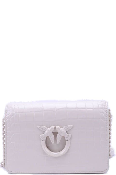 Shoulder Bags for Women Pinko Glossy Embossed Mini Lover Click Shoulder Bag
