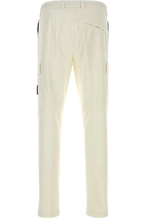 Stone Island for Men Stone Island Ivory Stretch Cotton Pant