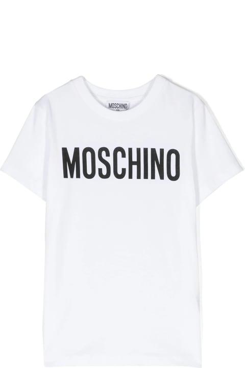 Topwear for Boys Moschino White T-shirt With Logo