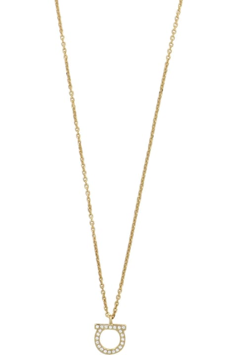 Jewelry for Women Ferragamo Large Gancini Crystals Necklace