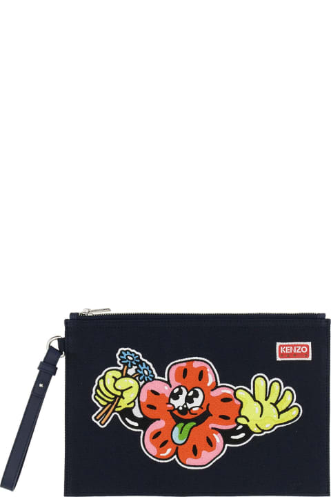 Luggage for Men Kenzo Clutch With Embroidery