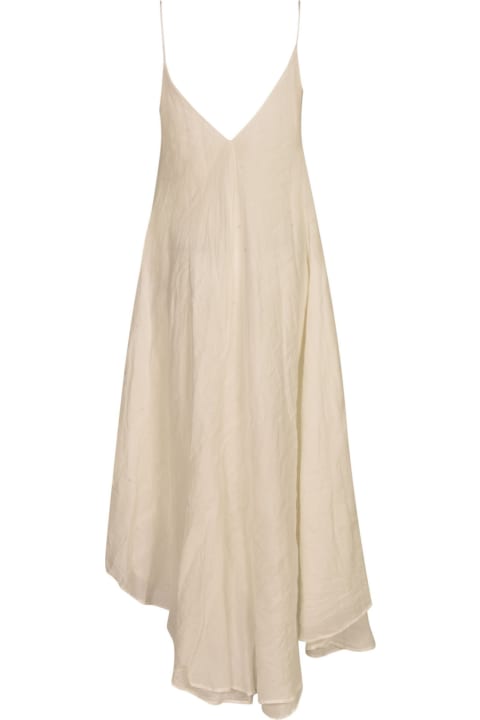 Semi-pleat Sleeveless Long Dress