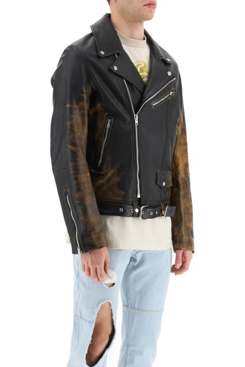 Gradient Leather Biker Jacket