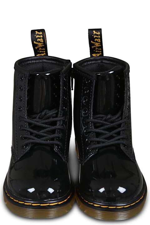 Dr. Martens for Kids Dr. Martens Black 1460 Combat Boots For Girl With Logo