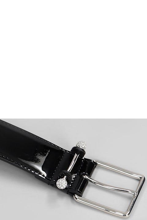 Christian Louboutin for Men Christian Louboutin Chambeliss Belts In Black Patent Leather