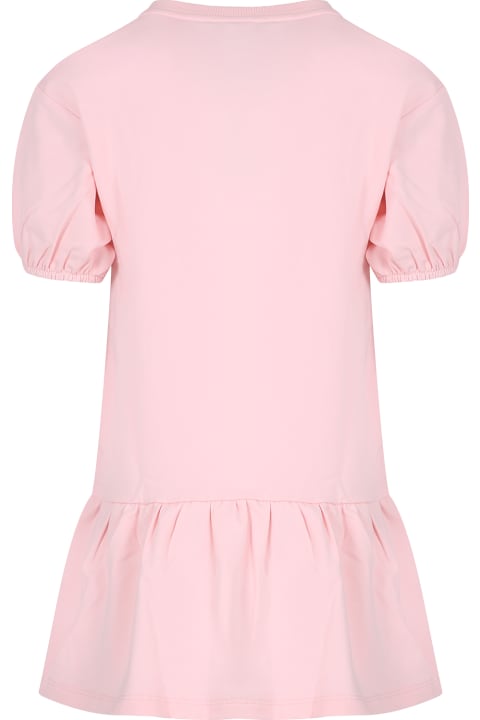 Moschino for Kids Moschino Pink Dress For Girl With Teddy Bear