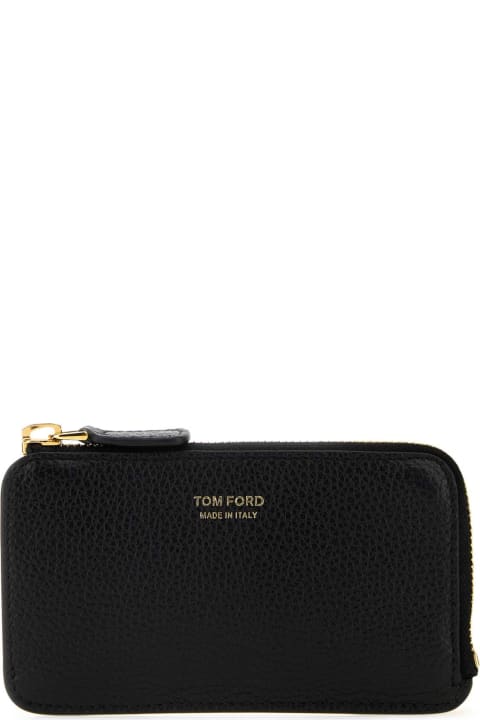 Wallets for Men Tom Ford Black Leather Wallet