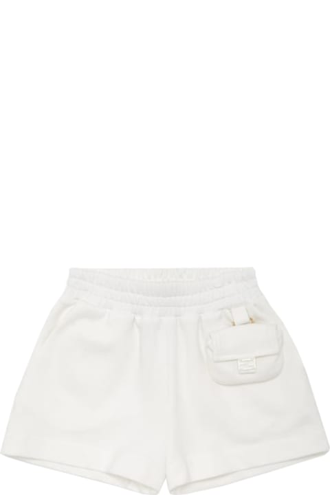 Fashion for Girls Fendi Junior Shorts In White Sweatshirt