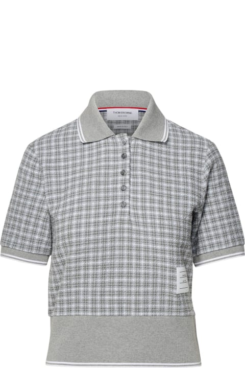 Thom Browne for Women Thom Browne Grey Cotton Blend Polo Shirt