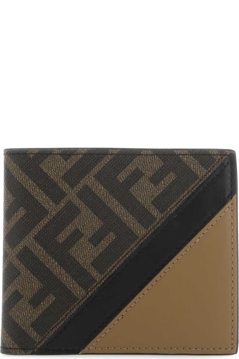 Fashion for Men Fendi Multicolor Fabric And Leather Wallet