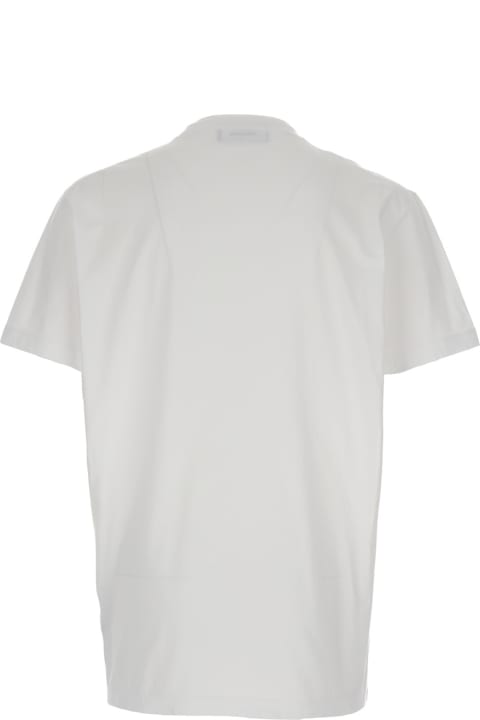Dsquared2 Sale for Men Dsquared2 White Crewneck T-shirt With Logo Print In Cotton Jersey Man