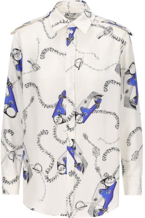 Topwear for Women Burberry Graphic Printed Buttoned Shirt