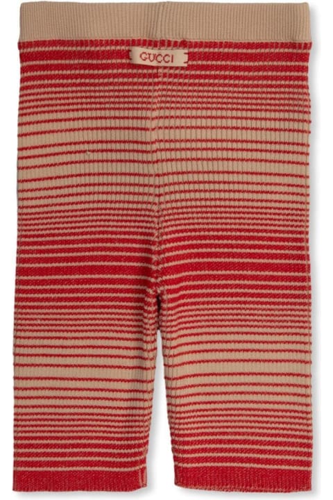 Bottoms for Baby Boys Gucci Logo Patch Striped Shorts