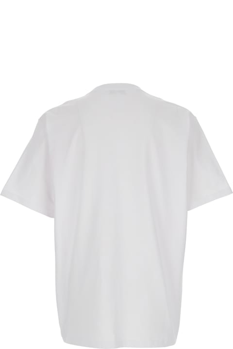 Homeware J.W. Anderson White Crewneck T-shirt With Logo Embroidery On The Front In Cotton Man