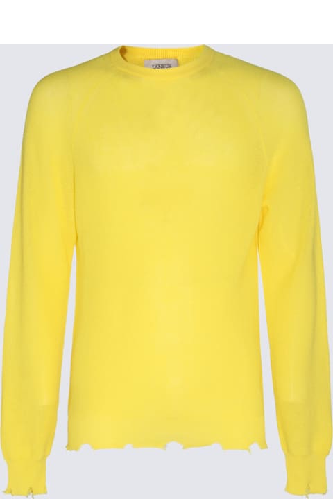 Laneus Sweaters for Men Laneus Yellow Cotton Jumper