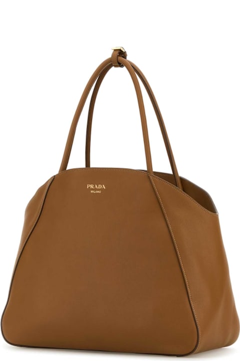 ウィメンズ Pradaのバッグ Prada Caramel Leather Shopping Bag