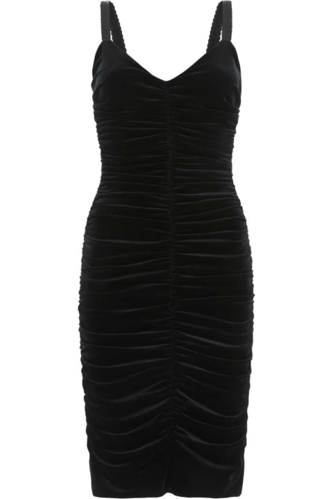 メンズ新着アイテム Dolce & Gabbana Black Velvet Mini Dress