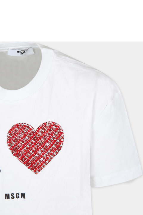 Homeware MSGM White T-shirt For Girl With Logo