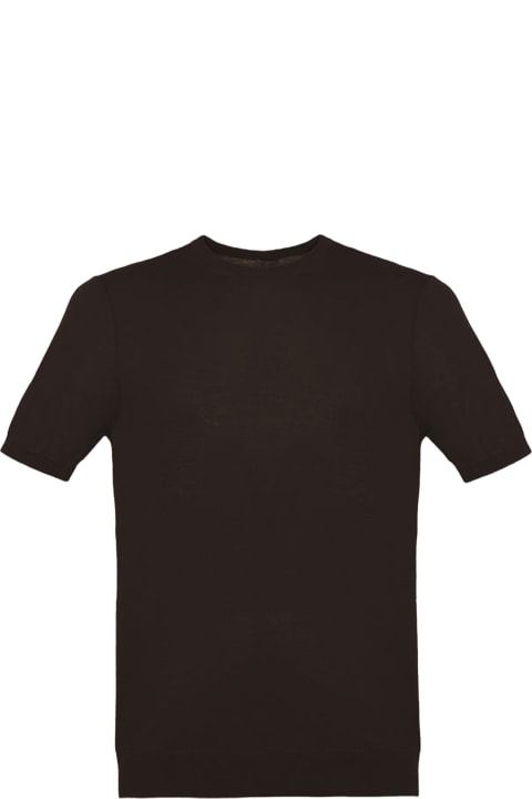 メンズ Maloのトップス Malo Brown Crew-neck T-shirt In Cotton