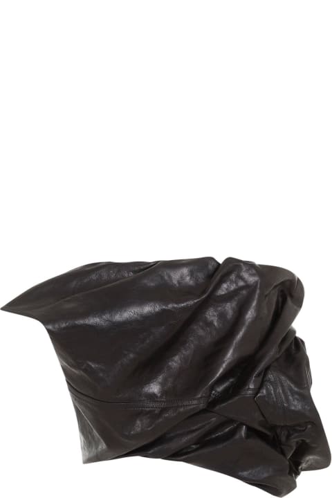 Clothing for Women Rick Owens Draped Bustier Leather Top